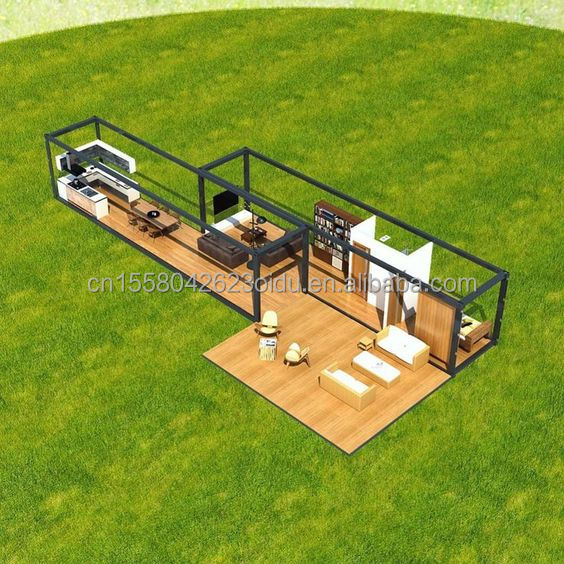 40ft Container House Fast Constructed Steel Prefabricated Two and Three Bedrooms with Ensuite Bathroom for Hotels Residences