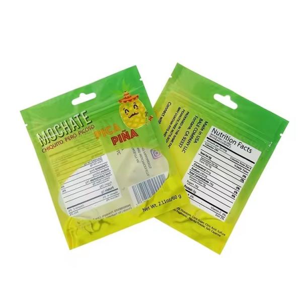 Custom Printing Biodegradable Plastic Zipper Three Side Sealed Packaging Bag With Clear Window