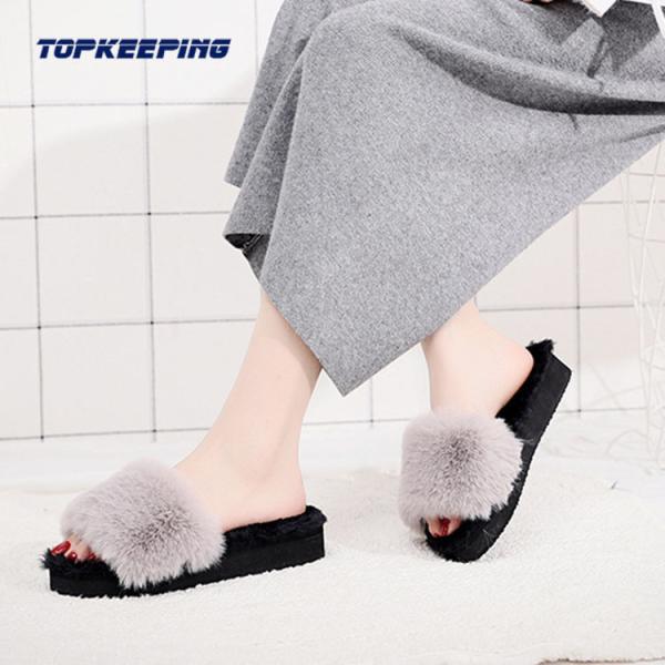 Buy Custom Winter Outdoor Sliders Womens Fluffy For Lady at wholesale prices