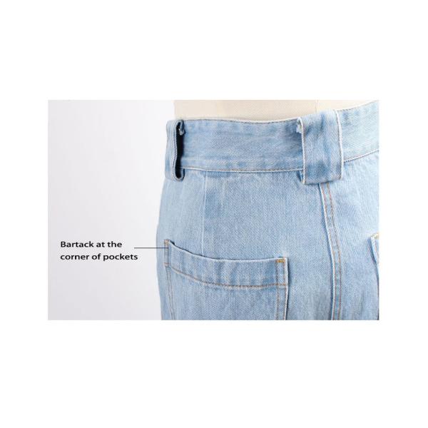 Heavy Washed Denim Long Wide Leg Jeans Women Spring Fall Suitable