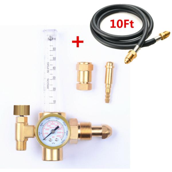 Adjustable Flow Meter Co2 Argon Regulator for 4000 Psi Inlet Pressure and 10ft Hose