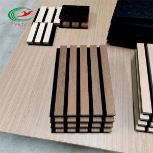 SGS Fireproof Wood Acoustic Wall Panels Melamine Finish Polyester