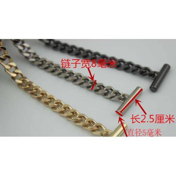 High end iron material 3 color flat shape 8 mm width metal crossbody chain bag
