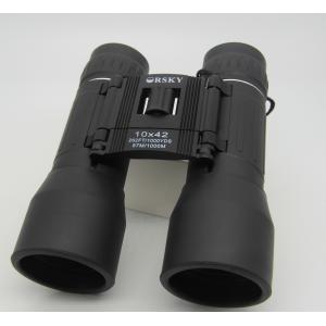 10x42 Folding Compact Roof Prism Binoculars 10.89mm Eye Relief Black Color