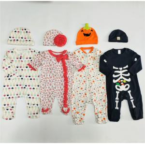 Winter Footies Baby Clothes with Zipper Opening and Fashionable Pattern Printing