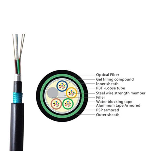 Direct Burial GYTA53 Multimode Underground Fiber Optic Cable 250um