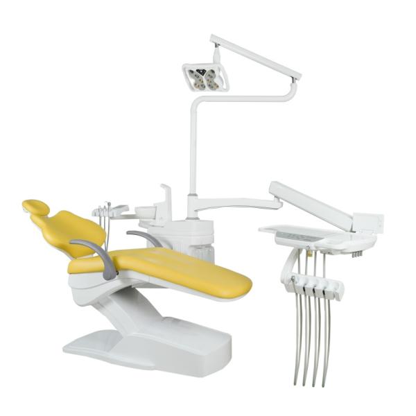 Top Mounted Dental Chair Unit with Teeth Whitening Function Operation Light Luxury PU Leather Dental Treatment Unit
