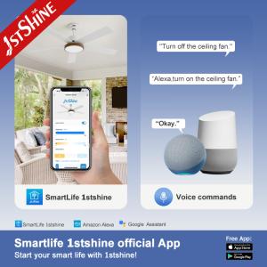 1stshine/OEM Logo MDF Blades Ceiling Fan with Dimmable LED Lighting and DC Motor