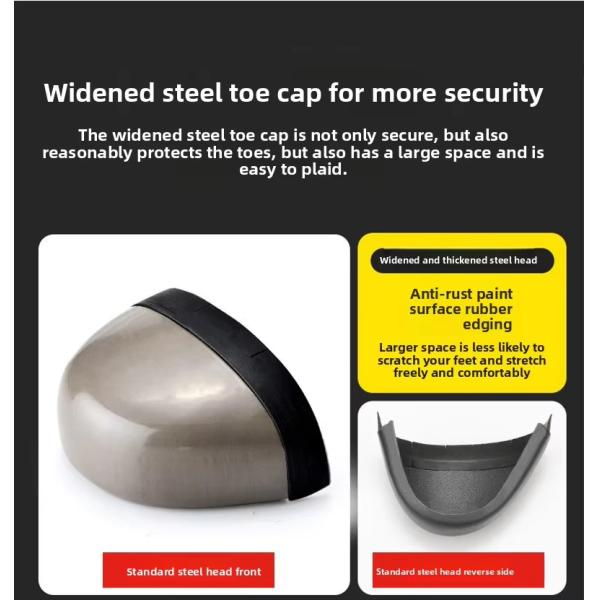 Breathable Microfiber Leather Mesh Safety Shoes With Kevlar Anti-stab Steel Toe And EVA Sole In Black