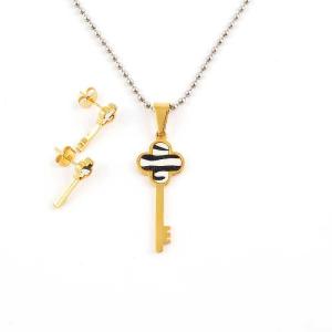 Quality South American Fashion Stainless Steel Earrings With Matched Pendant Necklace Set CQT47 for sale