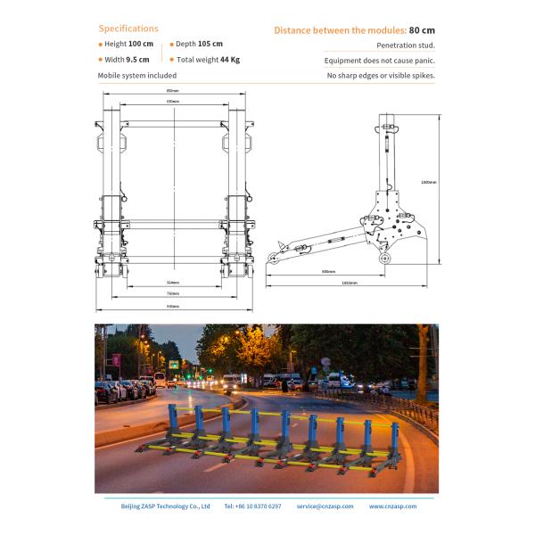 Customized Color Vehicle Stop Barrier Anti Truck Ram Barriers 1000mm Height