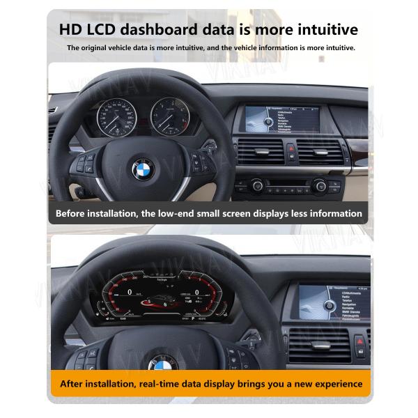 Viknav For BMW X5 E70 (2007-2013) 12.3 inch Digital Dashboard Car Panel Vehicle Accessories Smart Display Cluster HD LCD
