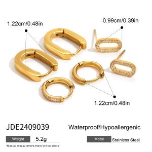 【 HydroTi]】Europe and the United States hot stainless steel zirconia earrings