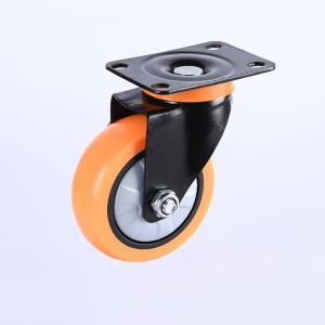 Quality 75mm/100mm/125mm Diameter Industrial Furniture Trolley Orange Single Bearing Caster Wheel for sale