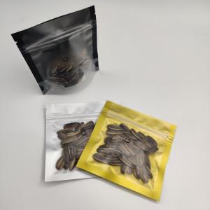 China Clear Flat Bottom AL CPP Silver Aluminum Food Packaging Bag  Pouch With Resealable Zip on sale