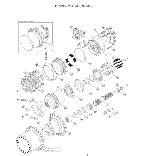 Hyundai R305 Travel Motor Assy 31N8-40011 JCK-00123 for Excavator