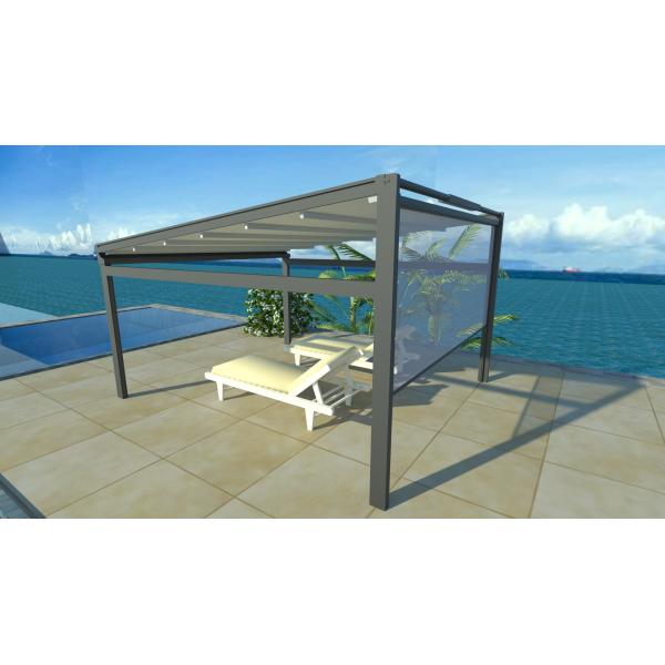 Buy Outdoor Waterproof Retractable Shade Awning Aluminium Side Screen Pation Pergola at wholesale prices