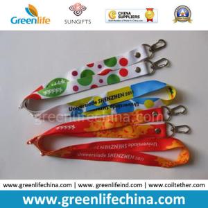 Open double-ended full color lanyards, custom heat-transferring logo lanyards