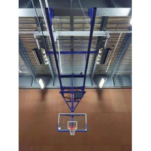 Tempered Glass Backboard Basketball Hoop Electric Folding Suspended