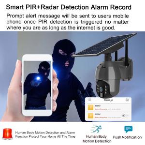 4MP Solar Battery Security Camera 2K WiFi Cloud Storage 8W Solar Panel