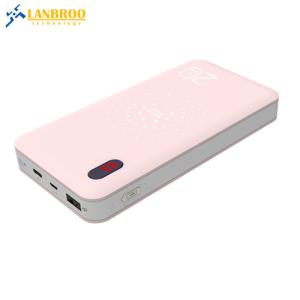 Unique Design Wireless Power Bank with 3-IN-1 Cable 20000mAh Digital Display Li