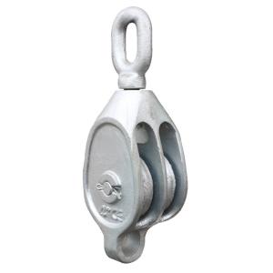 China Double Sheave Block Pulley , Selectable Snatch Block With Hook Or Eye on sale