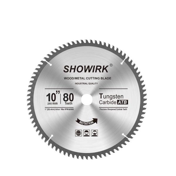 10" TCT Saw Blades,TCT Wood Cutting Blades,with 80 Teeth and 1" arbor for Wood/Metal/Plywood/Hardwood Cutting