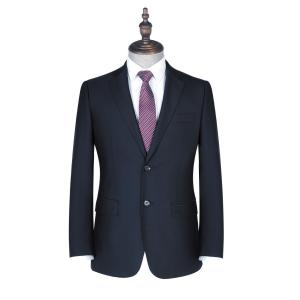 China Front Style Flat Two-piece Suits in Navy Blue for Men's Casual and Formal Styles on sale