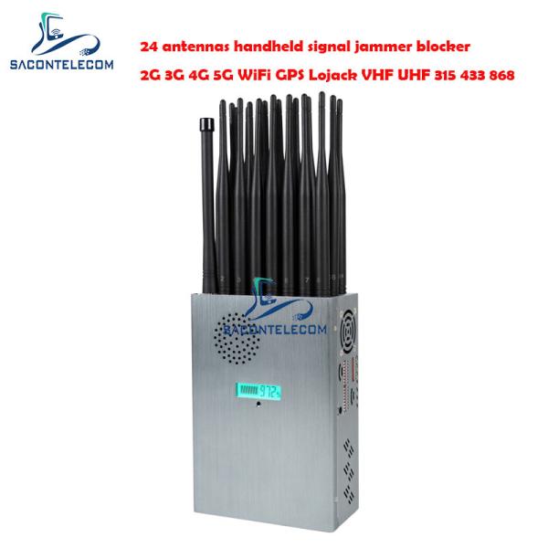 Buy 24 Antennas Portable Signal Jammer 24w 20m Radius For All Signals at wholesale prices