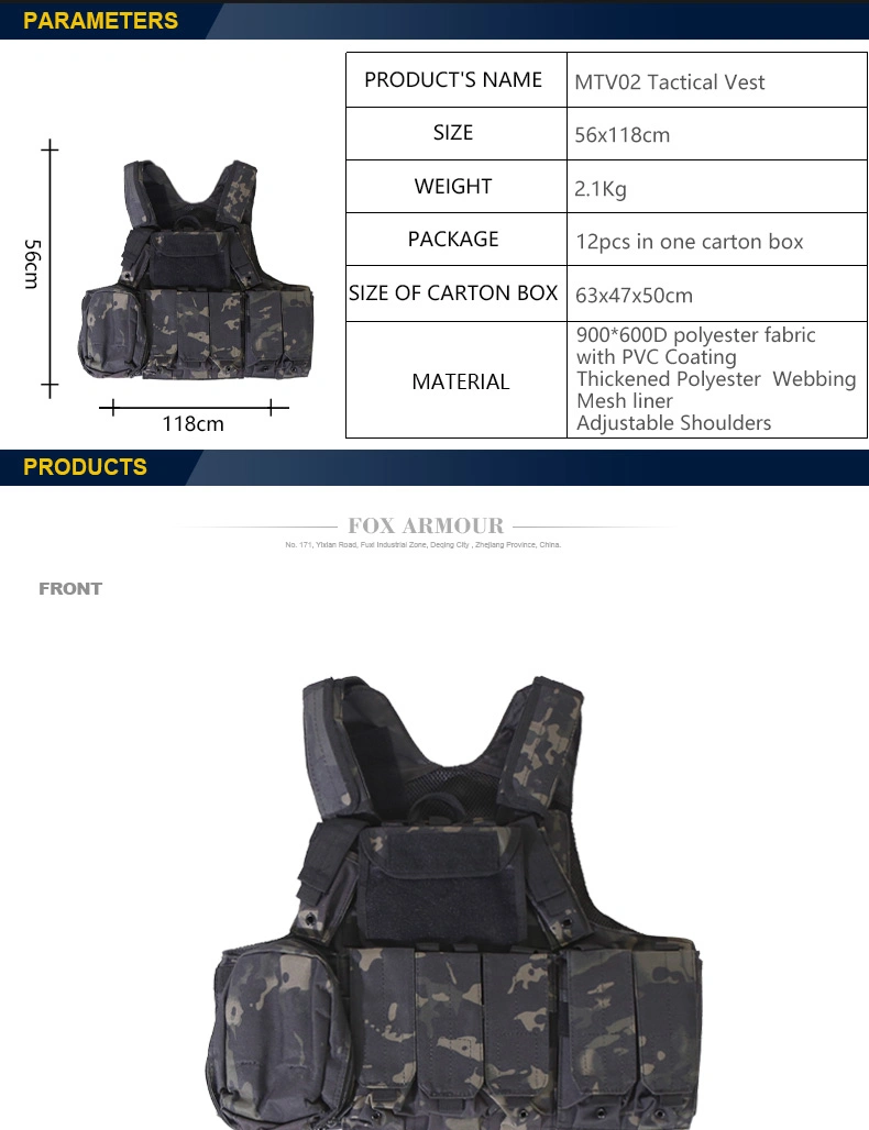 MT02 Professional Waistcoat Military Bullet Proof Tactical Vest