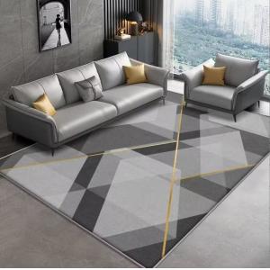 Geometric Special Style Living Room Floor Carpet Polyester Fiber Material
