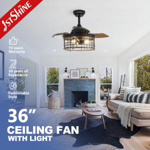 LED Light Source 36-inch Ceiling Fan with Retractable Blades and 100% Copper Motor