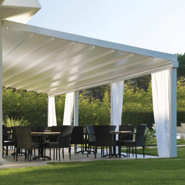 Private Residence Retractable Louvered Roof Systems Metal Garage Awning