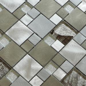 Chinese mosaic tile crystal glass mix metal mosaic puzzle pattern