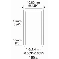 16 Gauge Staple 7/16 Crown 50mm (2&quot;) N50