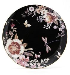 9 Inch Customized Dinnerware Set Porcelain Gold Rim Ceramic Dinner Plates Sets