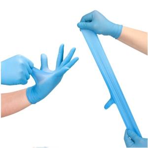China Ambidextrous Blue Disposable Vinyl Gloves Powder Free FDA Certificated on sale