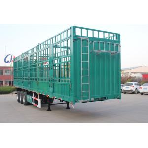 Transport Bulk Vegetables Fence Semi Trailer Air Suspension / Mechanical