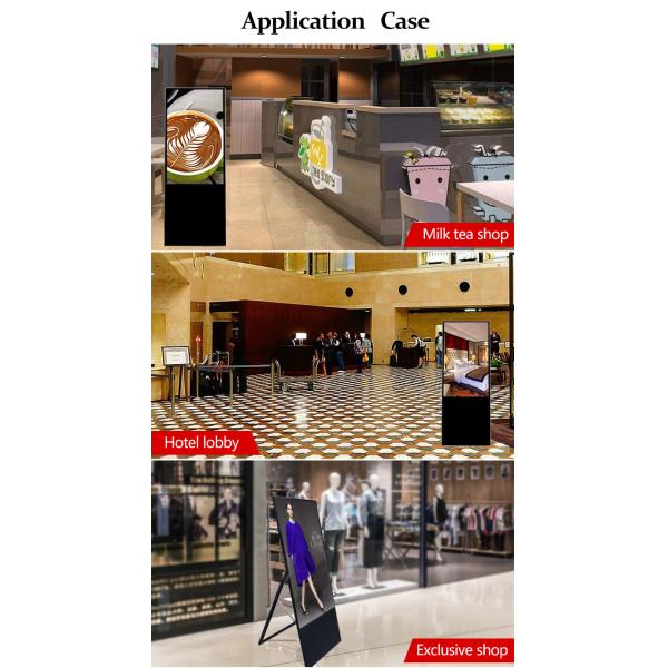 1080P 4K 2G DDR3 Floor Standing Digital Signage Aluminum Alloy Frame