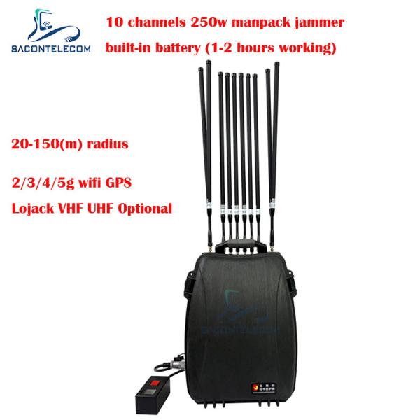 Buy 150m Distance Backpack Mobile Phone Signal Jammer at wholesale prices