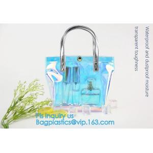 Tote Bags for Shoulder Clear Purse PVC Transparent Handbags, laser pvc shopping