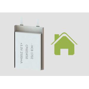 2500mAh 450KW/kg 3V CP603450 Lithium Pouch Cell