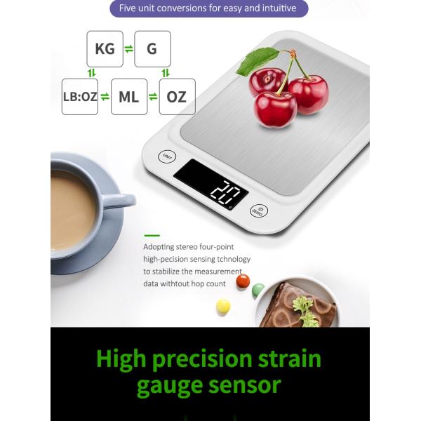 5KG Stainless Steel Platform Digital Kitchen Food Weighing Scale