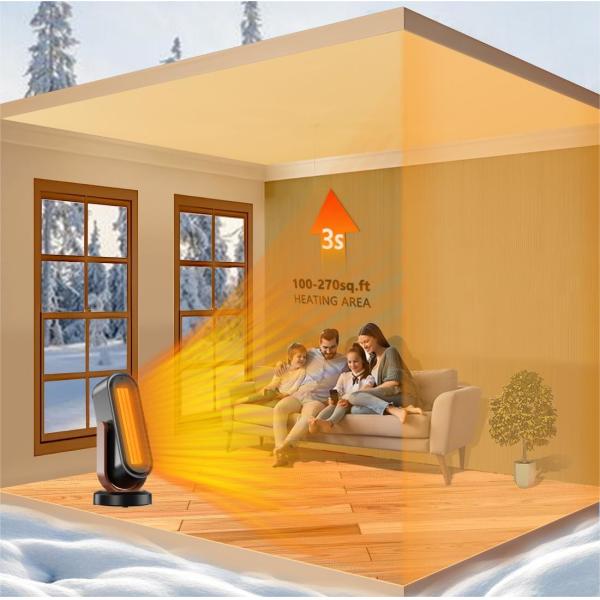 Buy IP44 Floor Heater Fan Portable Electric PTC Heater With 3 Speed Levels at wholesale prices