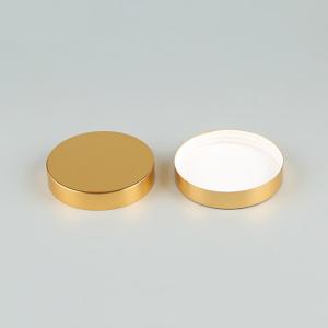 89mm Shiny Gold Aluminium Cap With PE Liner For Food And Persona Care