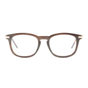 Men Round Buffalo Horn Glasses