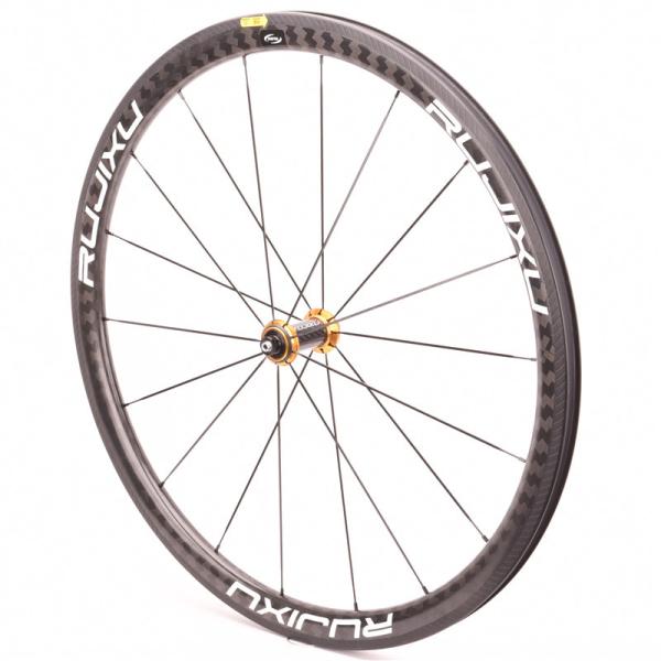 18 / 21 Spoke 700C Carbon Fiber Bicycle Wheelset Pillar Spokes Ceramic Bearing For Road Riding