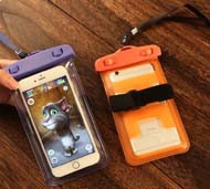 Black Waterproof Cell Phone Pouch , Dry Bag Phone Case For Pools Beach Kayaking