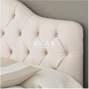 New Simple Double Bed Design in Woods Tufted Bed