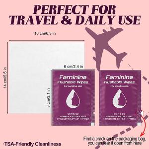 Custom Flushable Individually Wrapped Cleansing Travel Friendly PH balanced